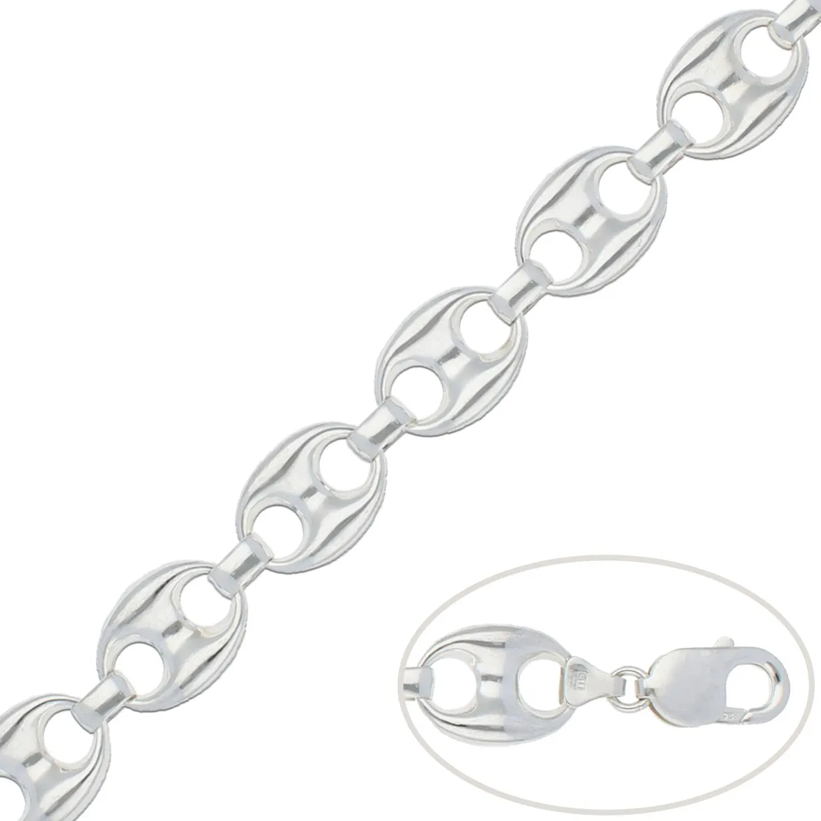 Pulsera Plata Calabrote 15mm.