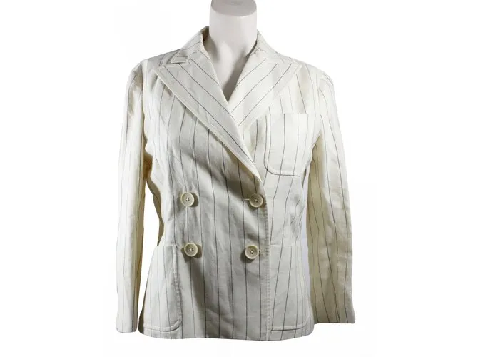 Ralph Lauren chaqueta de lino Crudo 