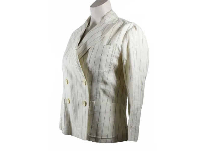 Ralph Lauren chaqueta de lino Crudo 