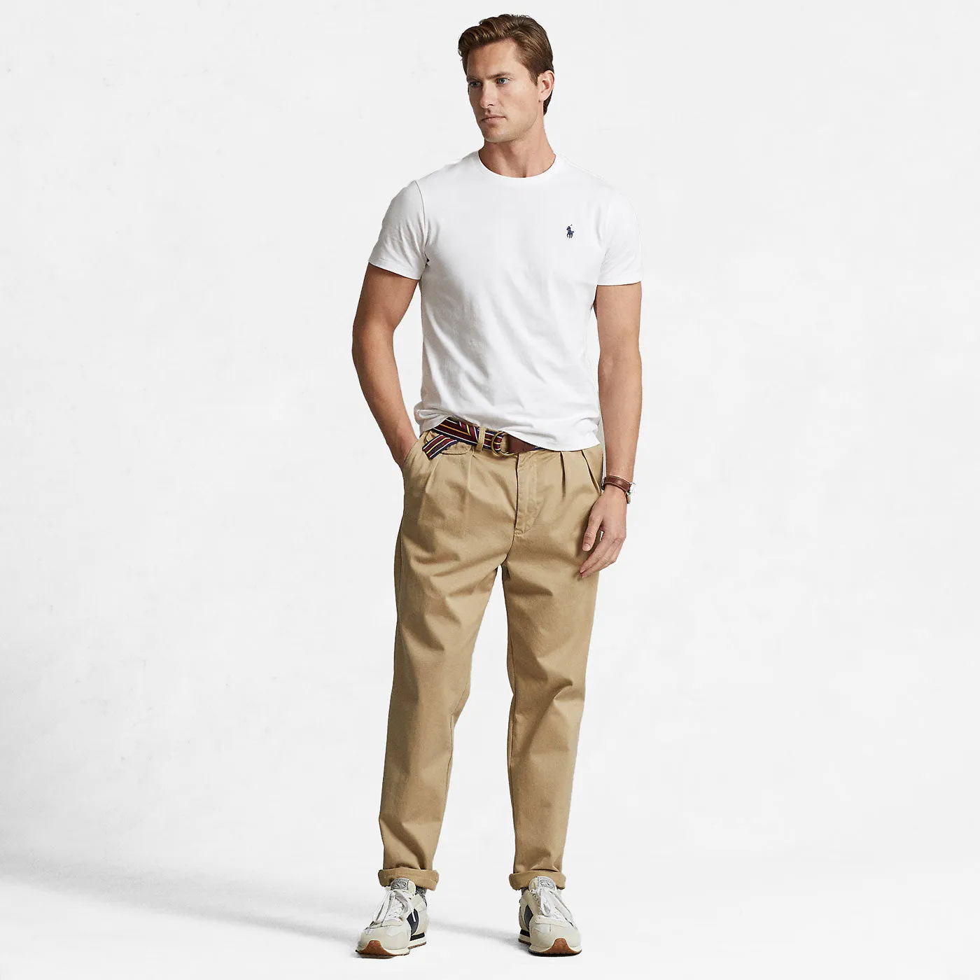 RALPH LAUREN TSHIRT CUSTOM FIT WHITE SSL KNT