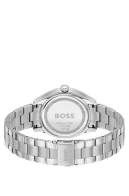 Reloj con pulsera de eslabones y esfera gris