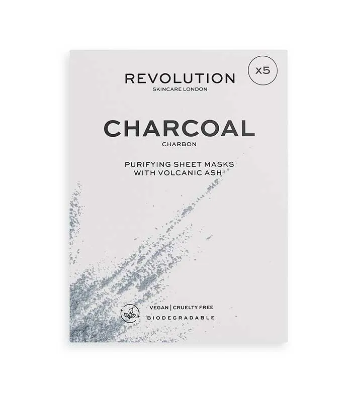 REVOLUTION SKINCARE  PACK DE 5 MASCARILLAS CON CARBóN