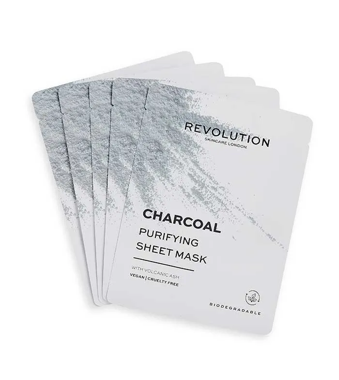 REVOLUTION SKINCARE  PACK DE 5 MASCARILLAS CON CARBóN