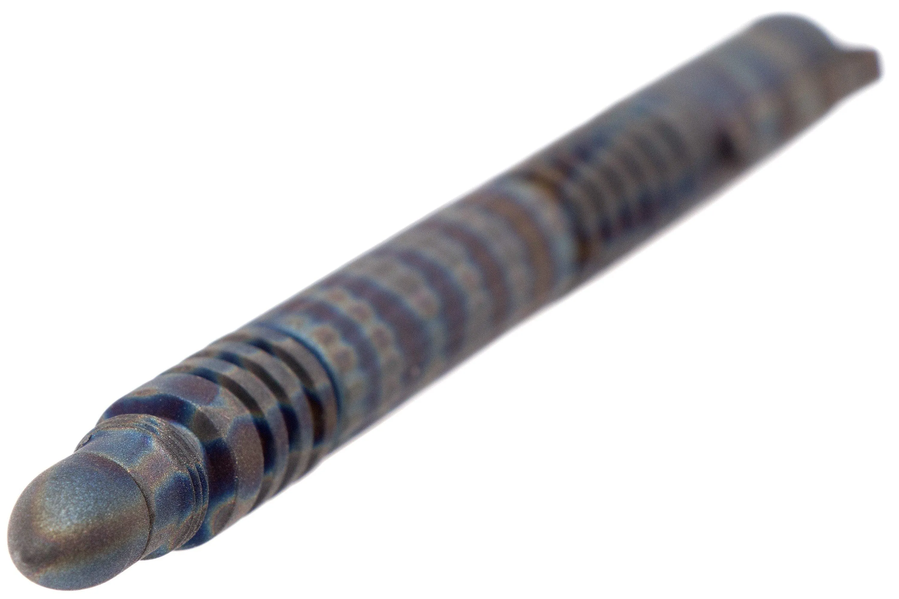 Rick Hinderer Investigator bolígrafo Titanium Flamed, bolígrafo táctico