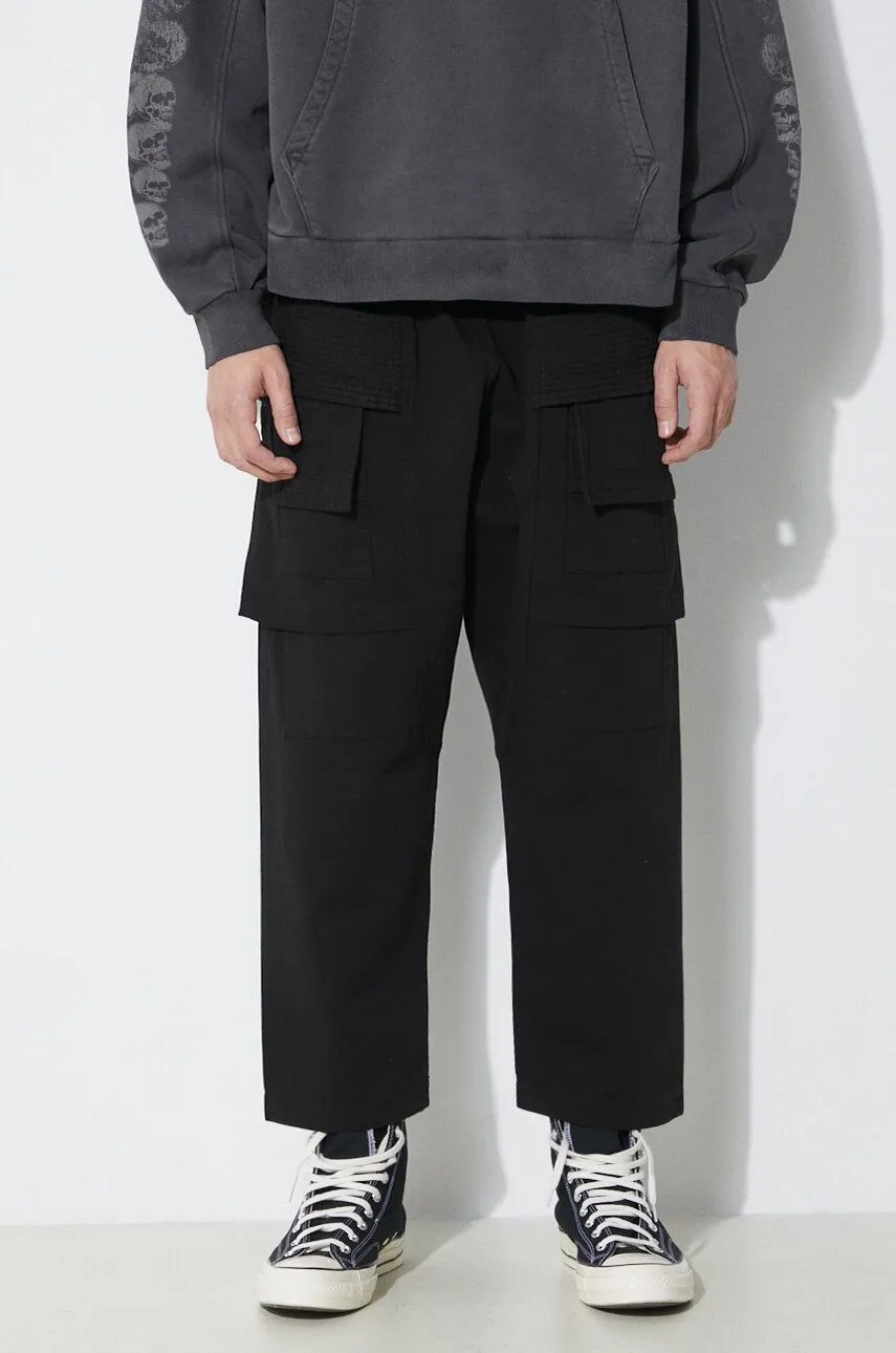 Rick Owens Woven Pants Creatch Cargo Cropped Drawstring Trousers