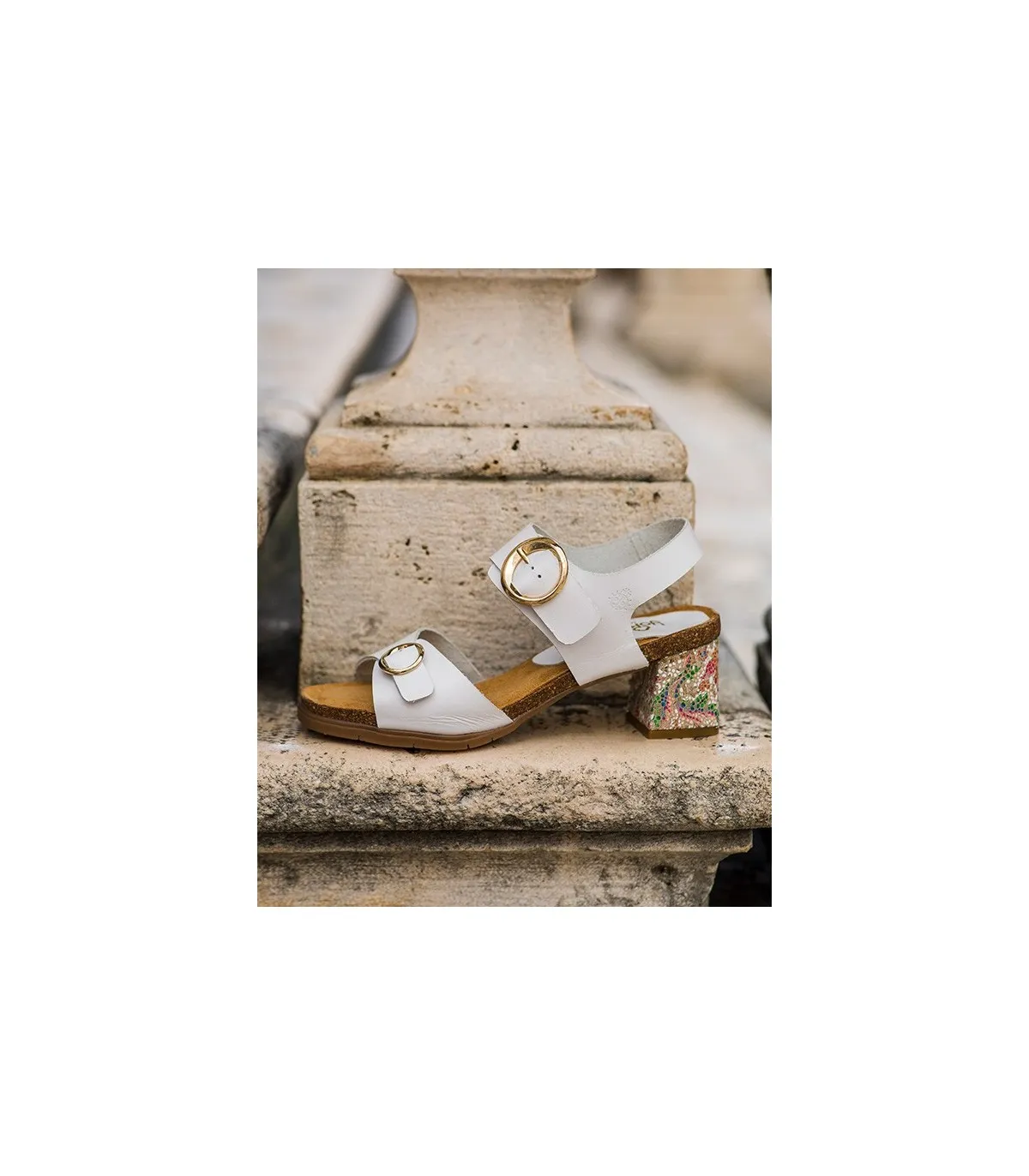 Sandalia de tacón Zahara 011 blanco