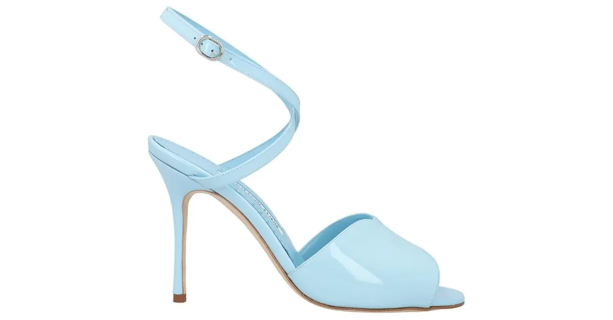 Sandalia Hourani 105 Manolo Blahnik Azul 