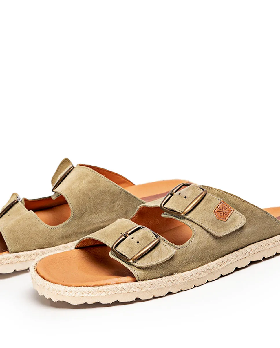 Sandalia Plana Icacos Serraje Kaki