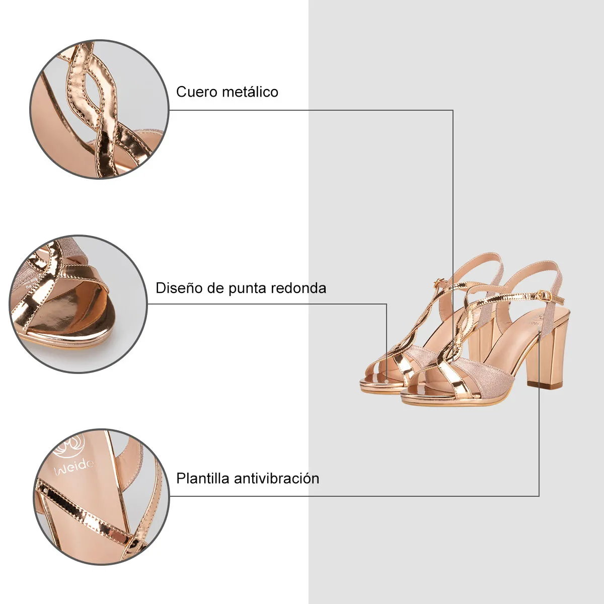 Sandalia Taco Champan Fiesta Qiu318 Weide