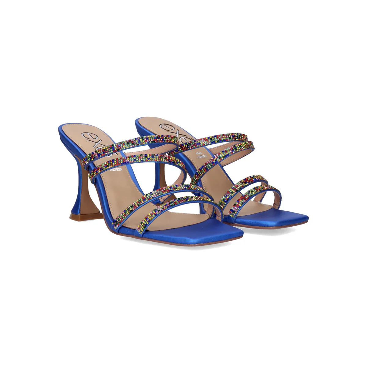 SANDALIA TACÓN BIANCA759 STRASS BLUE MULTICOLOR