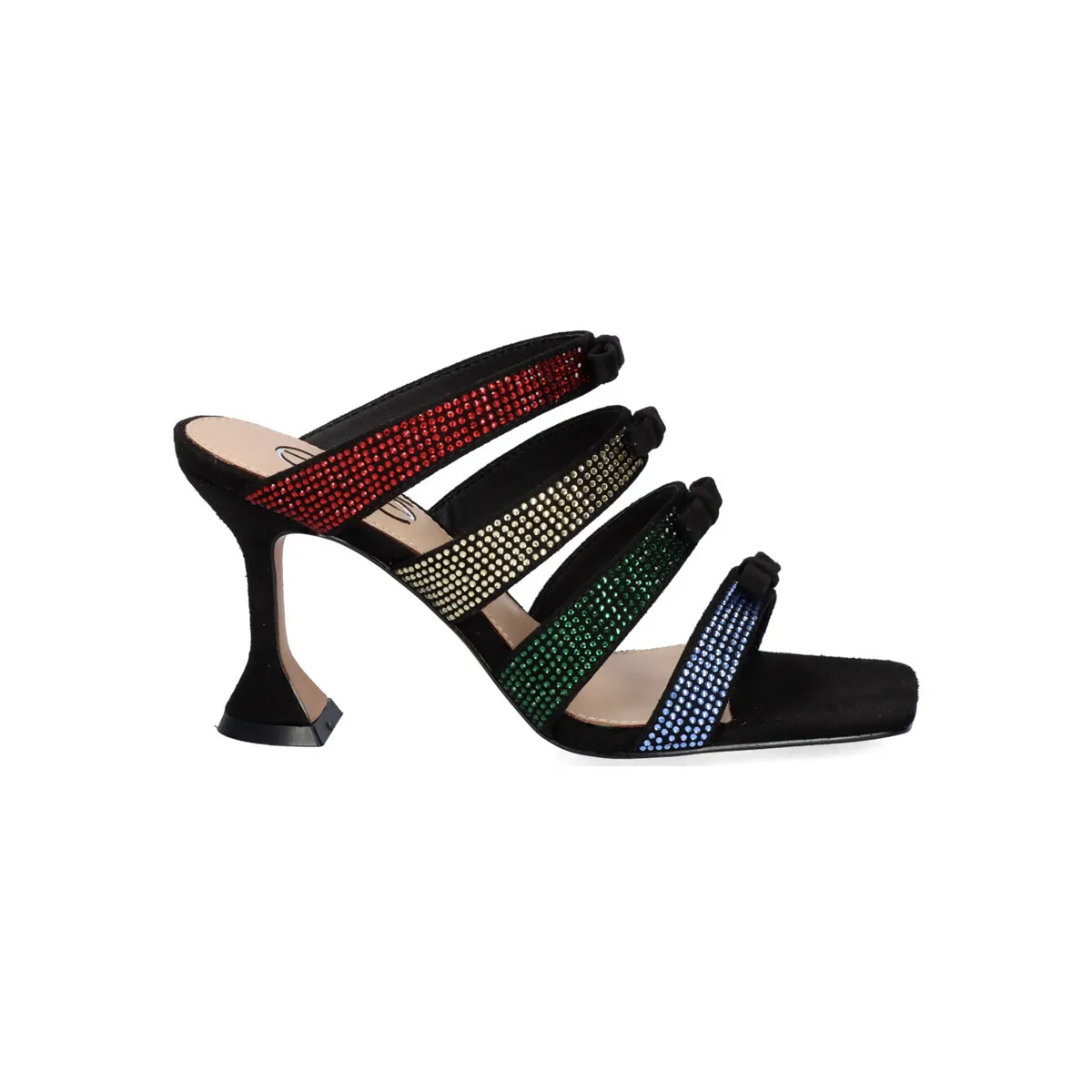 SANDALIA TACÓN BIANCA770 STRASS BLACK