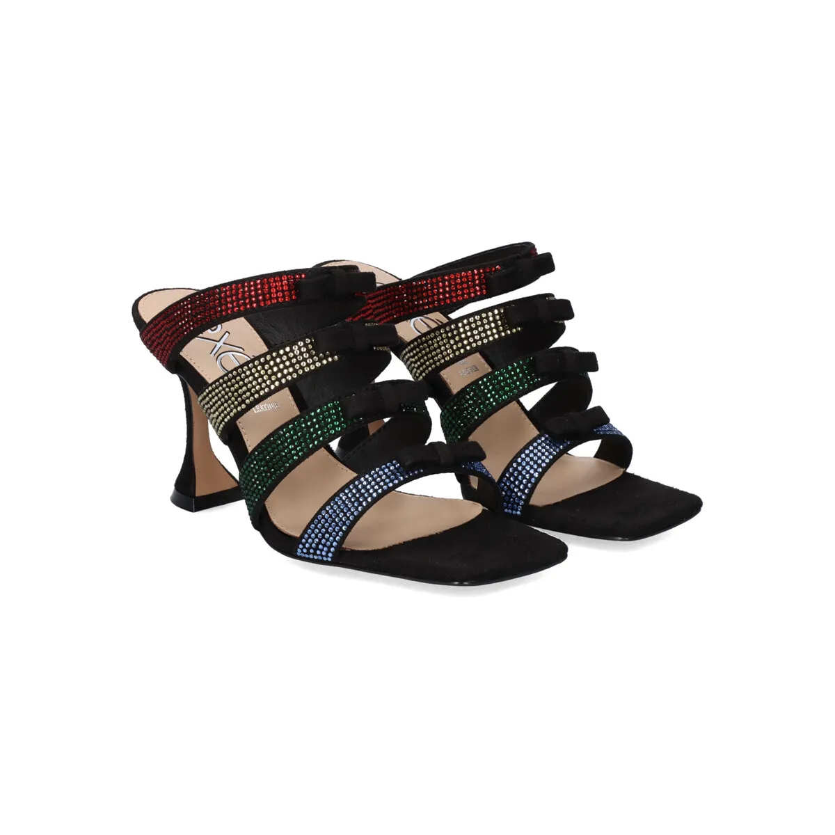 SANDALIA TACÓN BIANCA770 STRASS BLACK