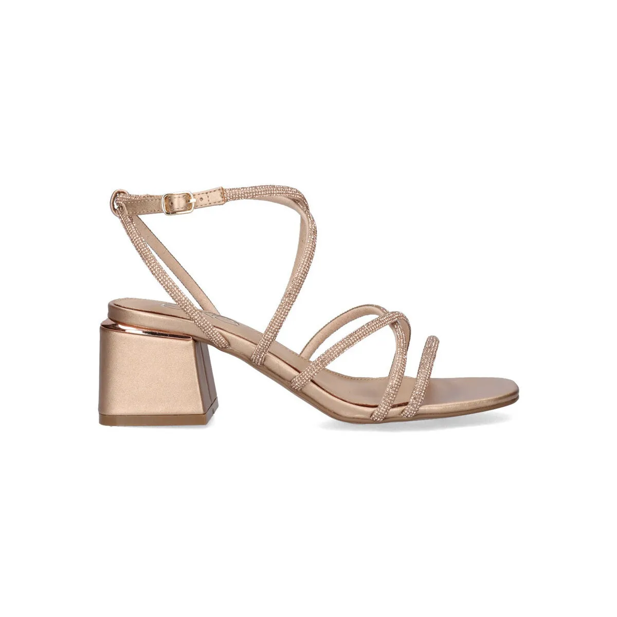 SANDALIA TACÓN CARMEN155 STRASS PINK GOLD