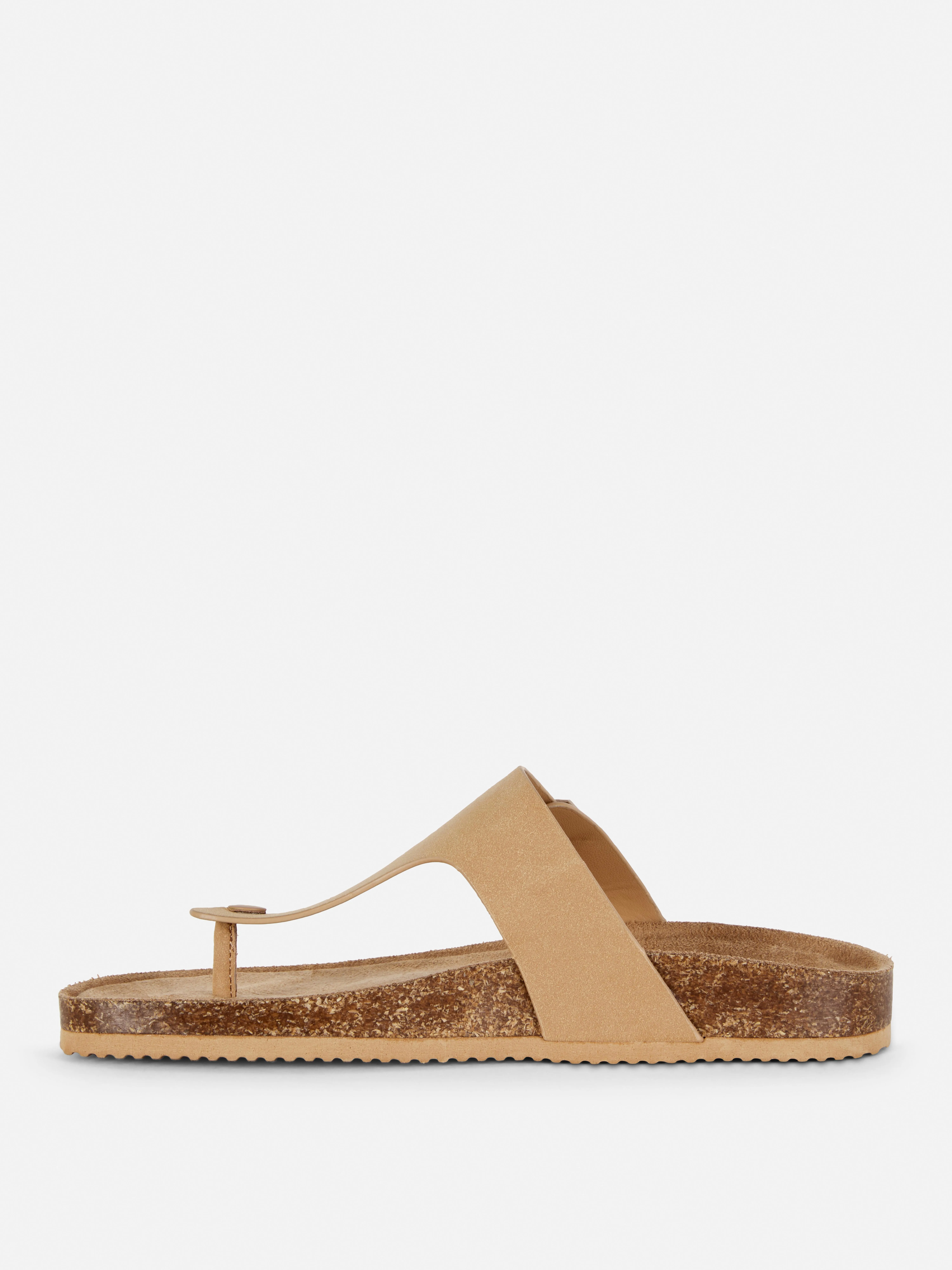 Sandalias con tiras en «T» y plantilla de corcho