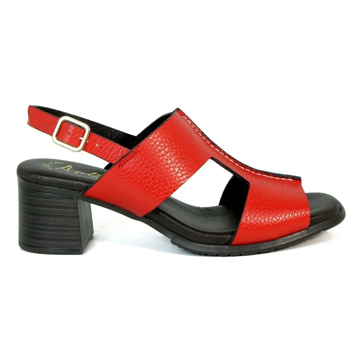 SANDALIAS DE TACÓN CÓMODAS  OMEGA 1979 ROJO