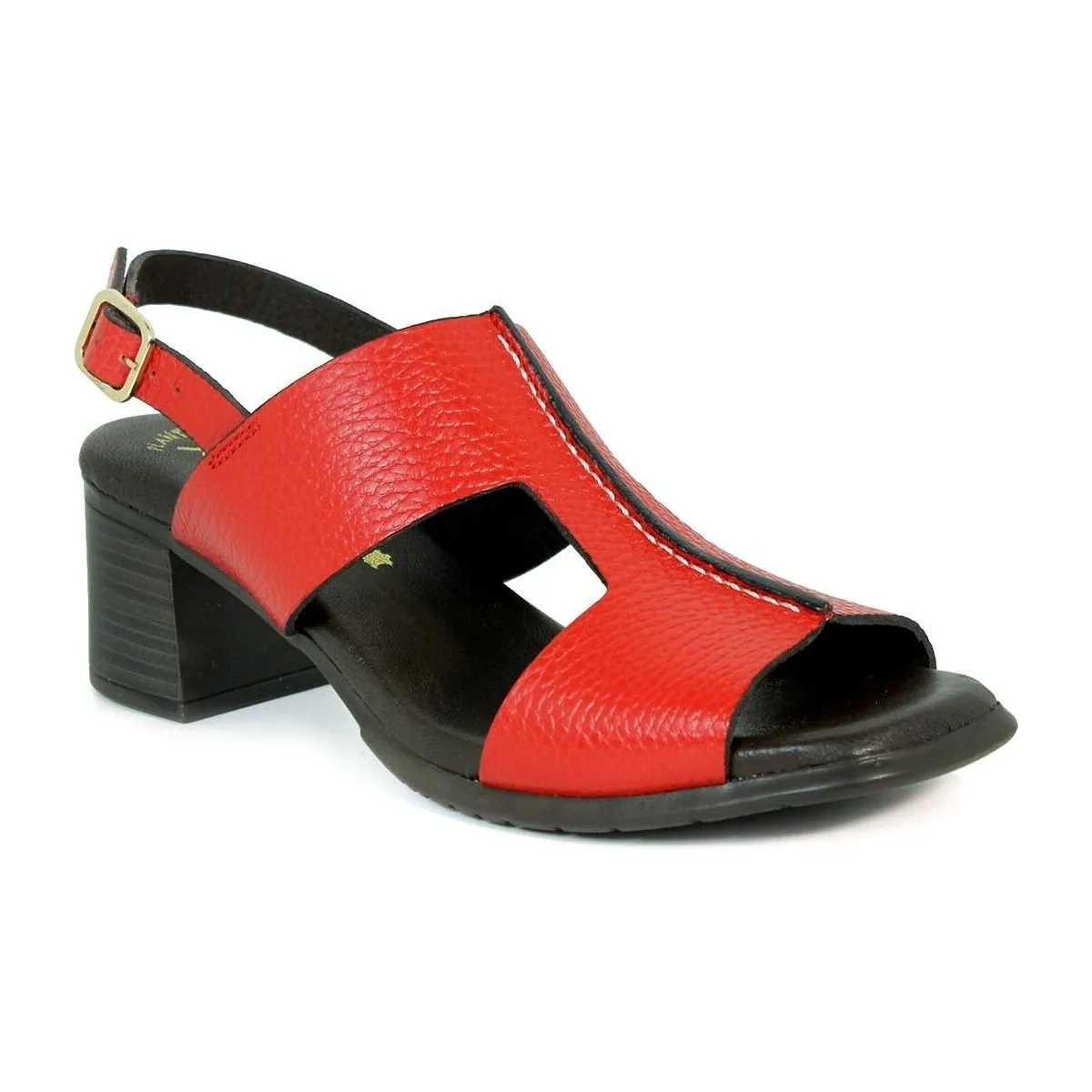 SANDALIAS DE TACÓN CÓMODAS  OMEGA 1979 ROJO