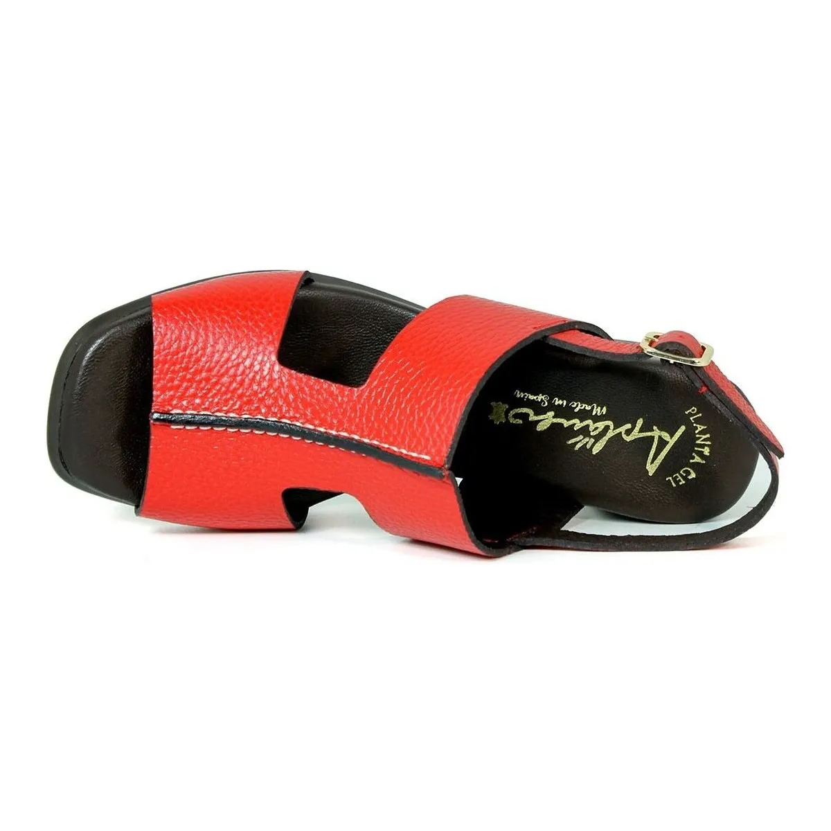 SANDALIAS DE TACÓN CÓMODAS  OMEGA 1979 ROJO