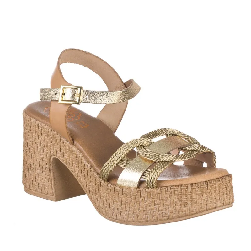 Sandalias De Tacón Porronet 3061 Mujer Oro