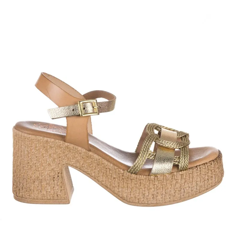 Sandalias De Tacón Porronet 3061 Mujer Oro