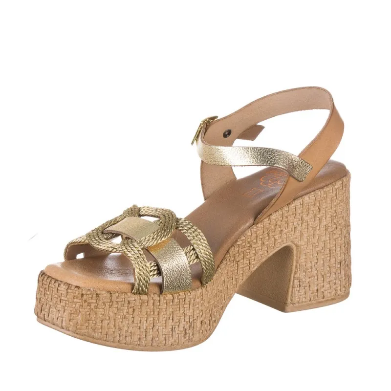 Sandalias De Tacón Porronet 3061 Mujer Oro