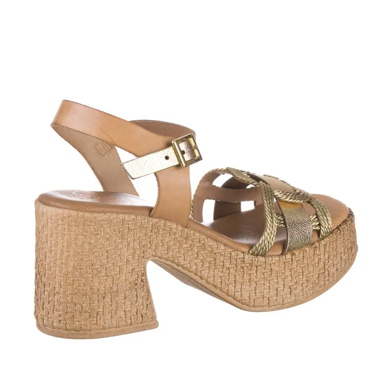 Sandalias De Tacón Porronet 3061 Mujer Oro