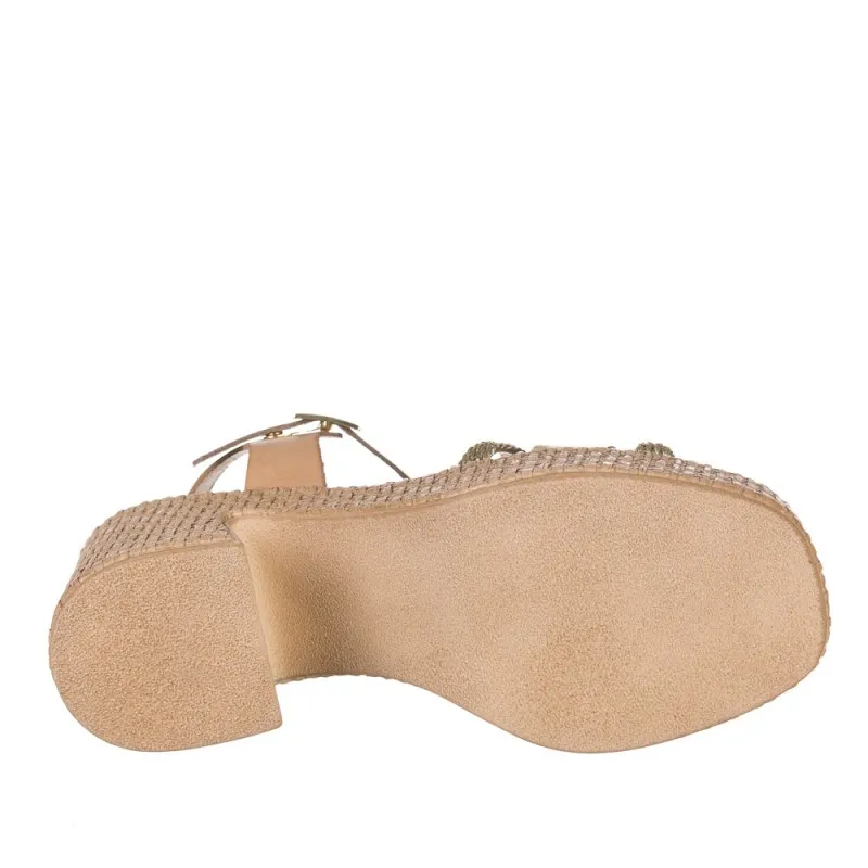 Sandalias De Tacón Porronet 3061 Mujer Oro