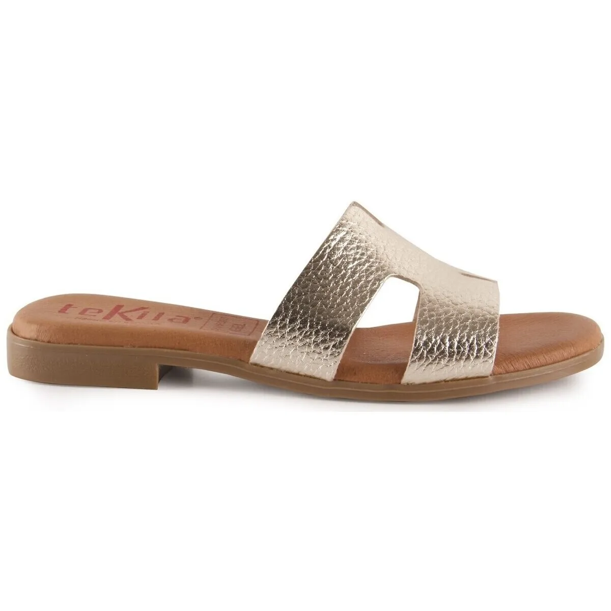 Sandalias doradas de piel by