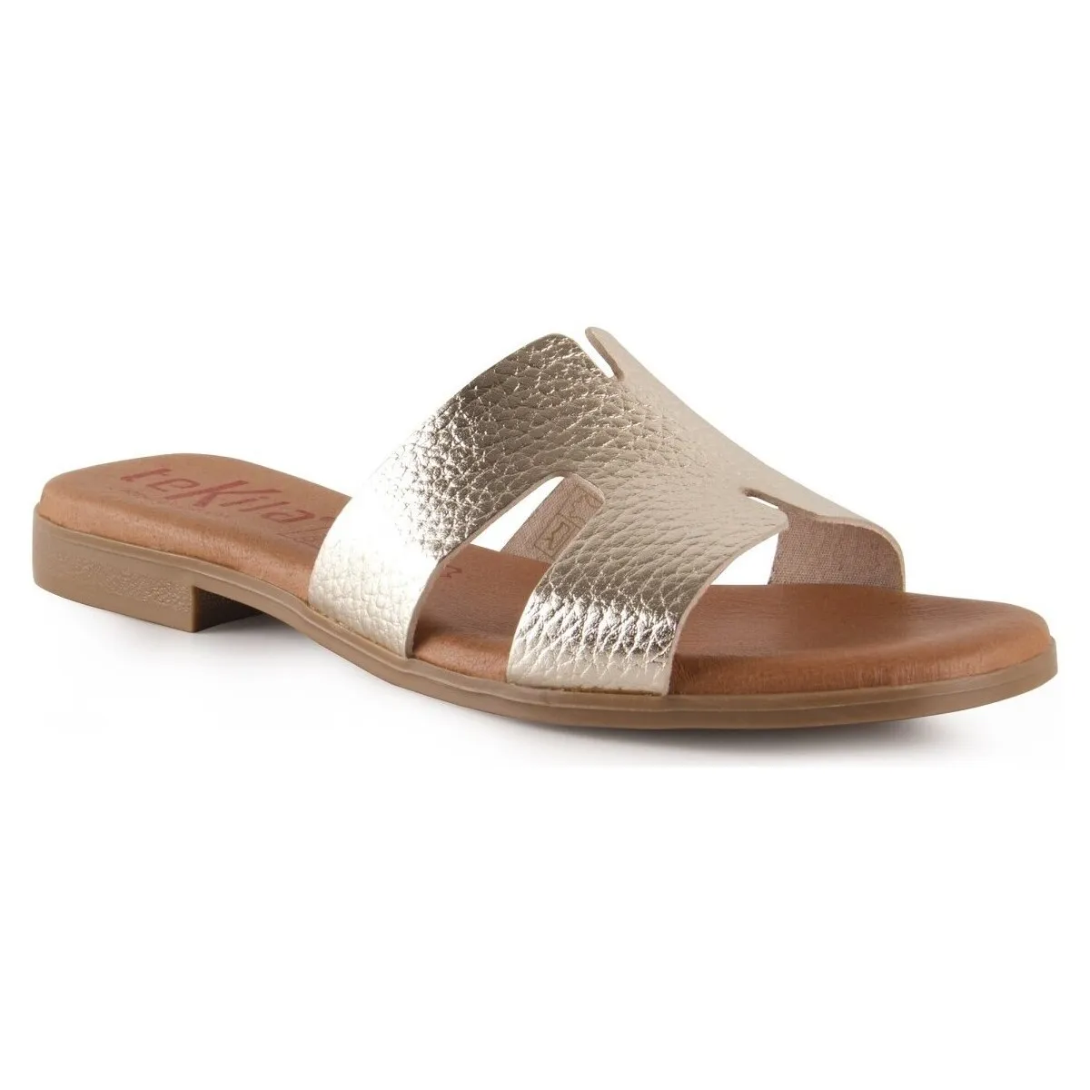 Sandalias doradas de piel by