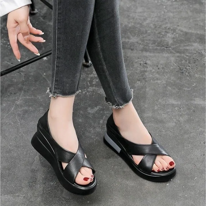 Sandalias tacón tiras cruzadas