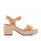 Sandalias tacón You Too marrones con tira trenzada