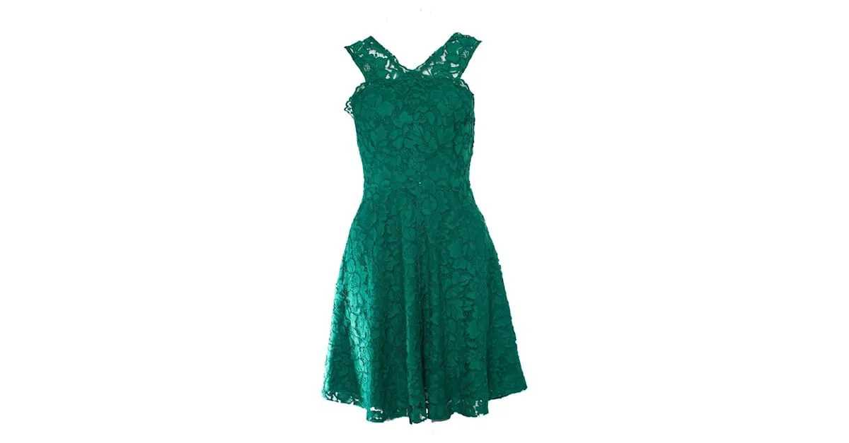 Sandro, Vestido de encaje sin mangas Riviera verde. 