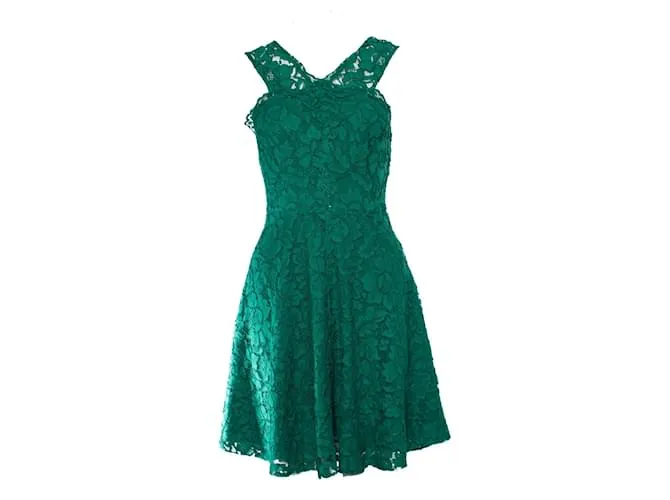 Sandro, Vestido de encaje sin mangas Riviera verde. 