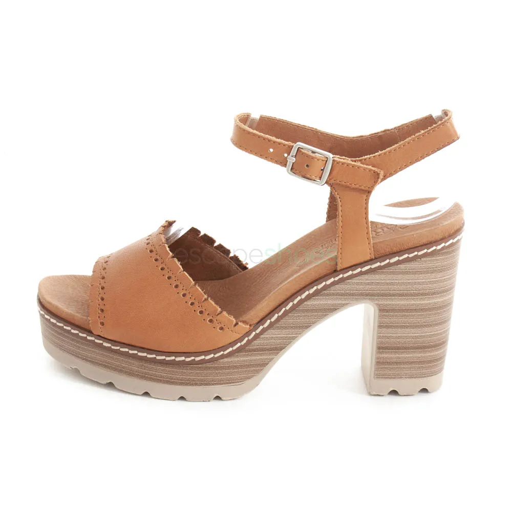 Sandálias CARMELA Salto Pele Camel