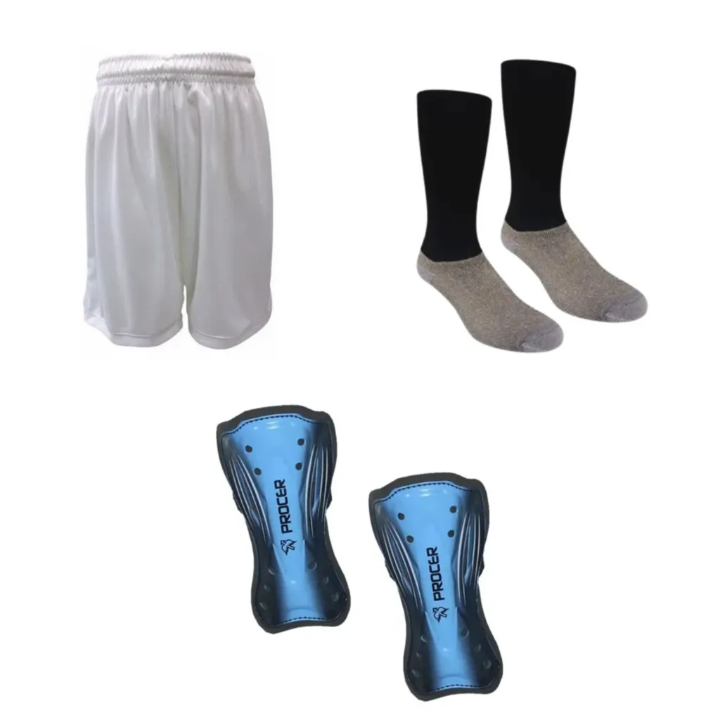 Short De Futbol Hombre Bl +medias ng+ Canilleras Procer