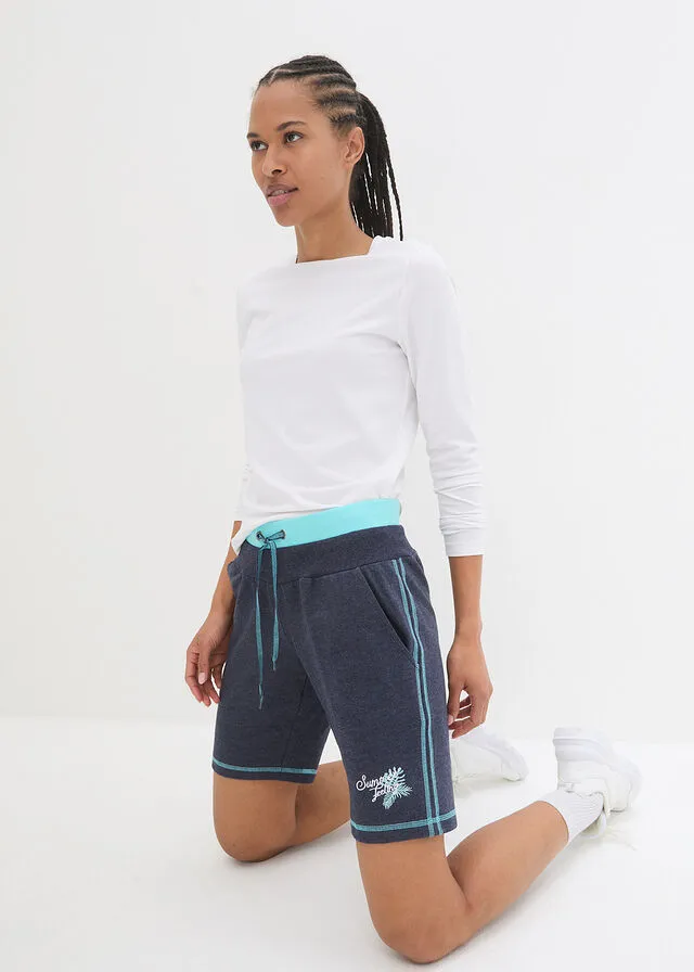 SHORTS DE VERANO DE PUNTO AZUL OSCUROVERDE AGUAMARINA ESTAMPADO