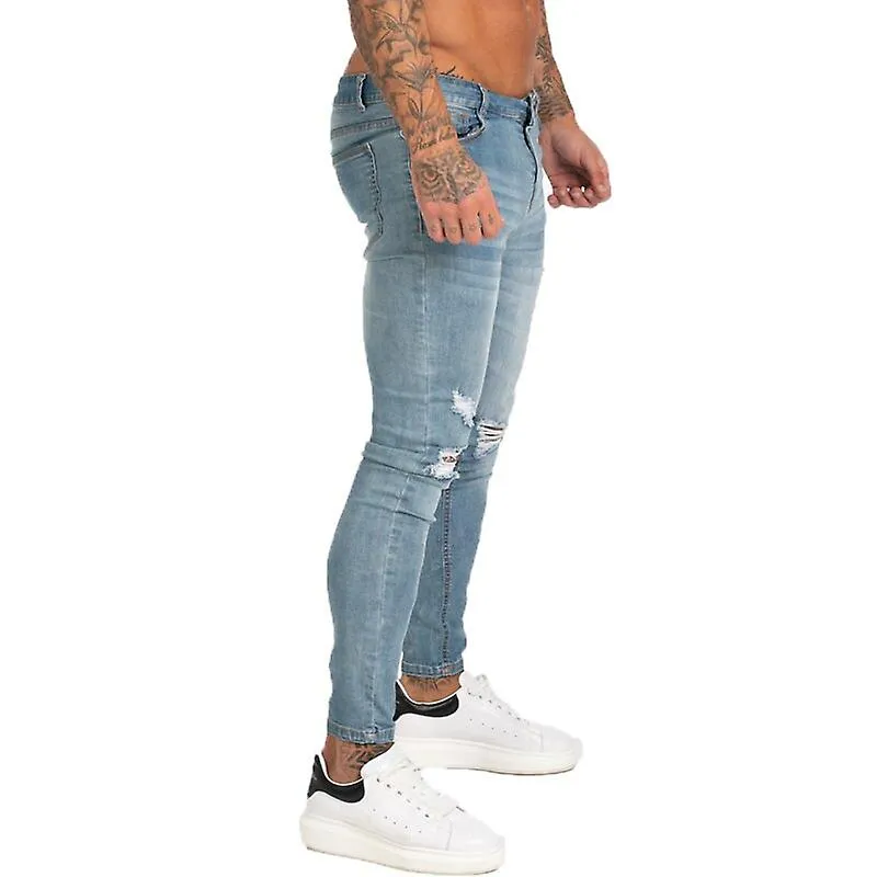 Skinny Jeans Men Blue Denim Pants Male Hip Hop Mens Trous
