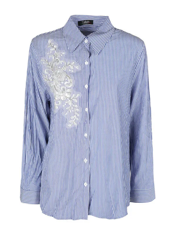 Solada Camisa de mujer a rayas con abalorios