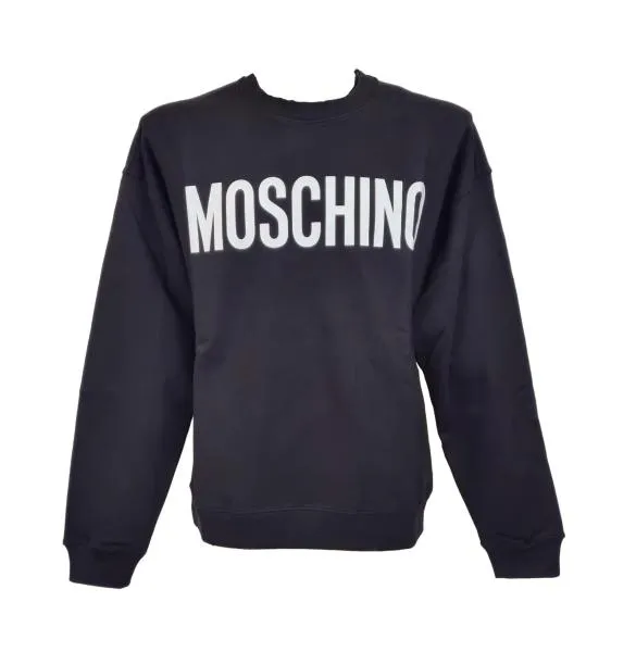 Sudadera con cuello redondo de algodón orgánico MOSCHINO para hombre ZZA1701 neg