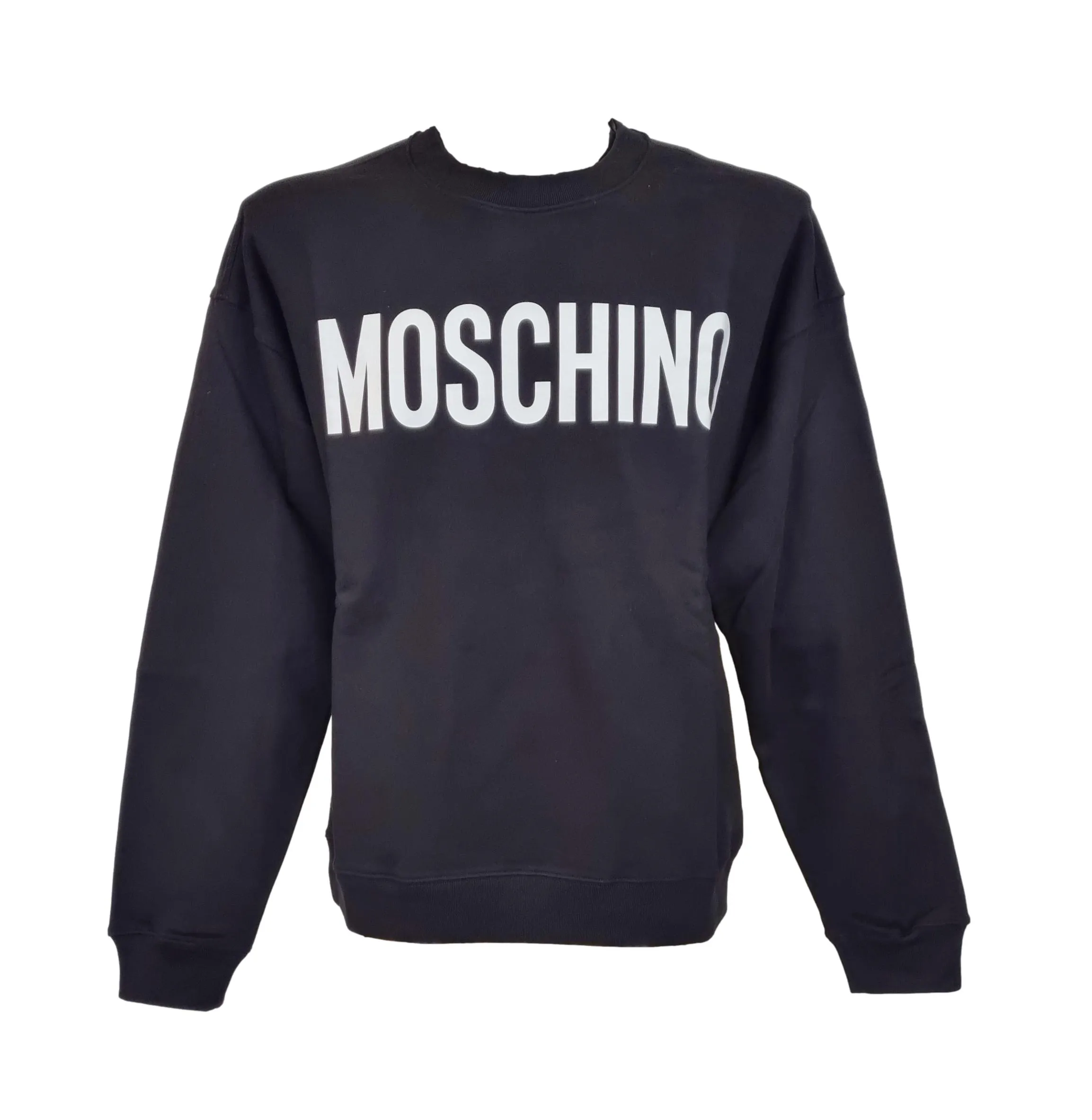 Sudadera con cuello redondo de algodón orgánico MOSCHINO para hombre ZZA1701 neg