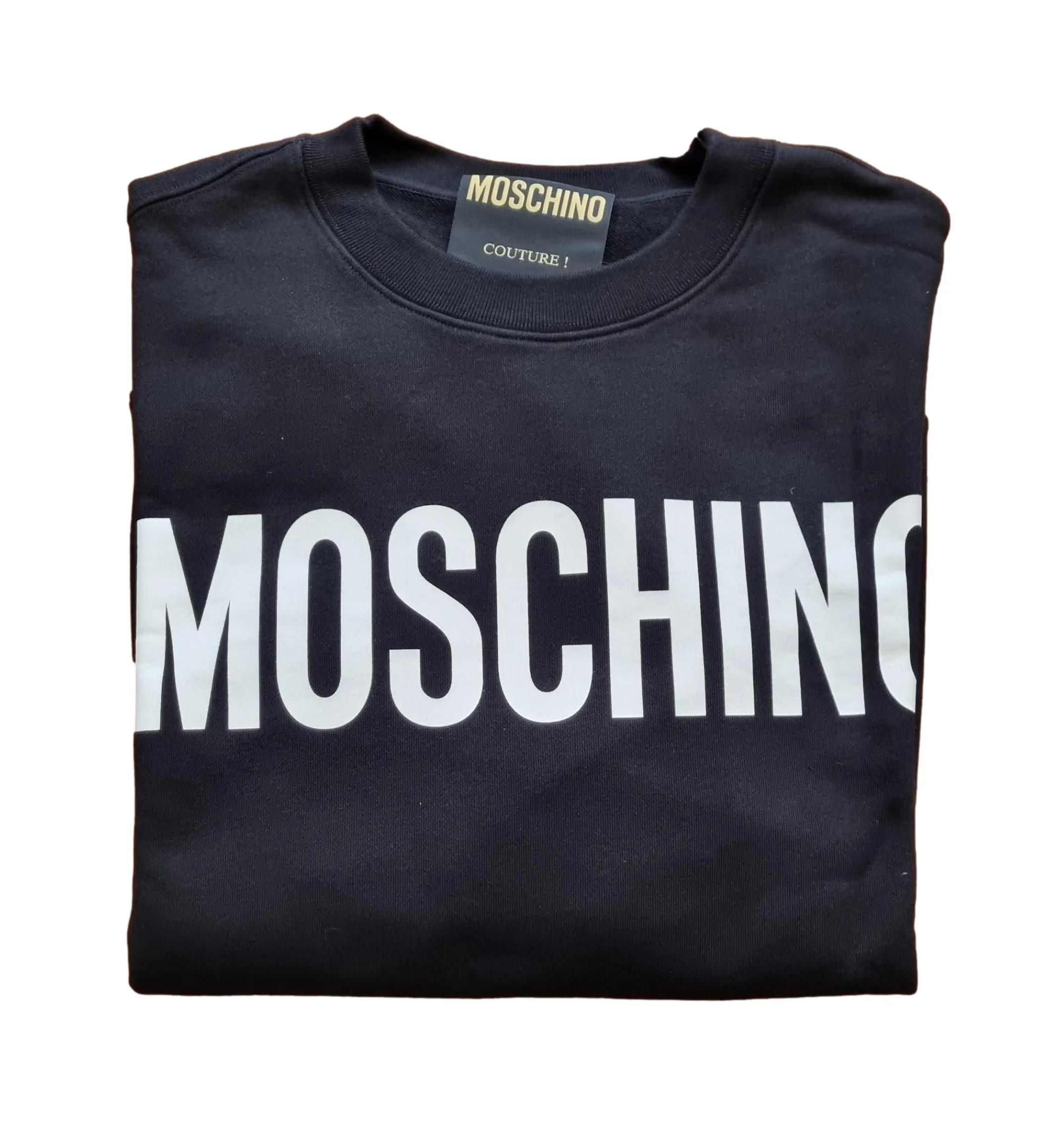 Sudadera con cuello redondo de algodón orgánico MOSCHINO para hombre ZZA1701 neg