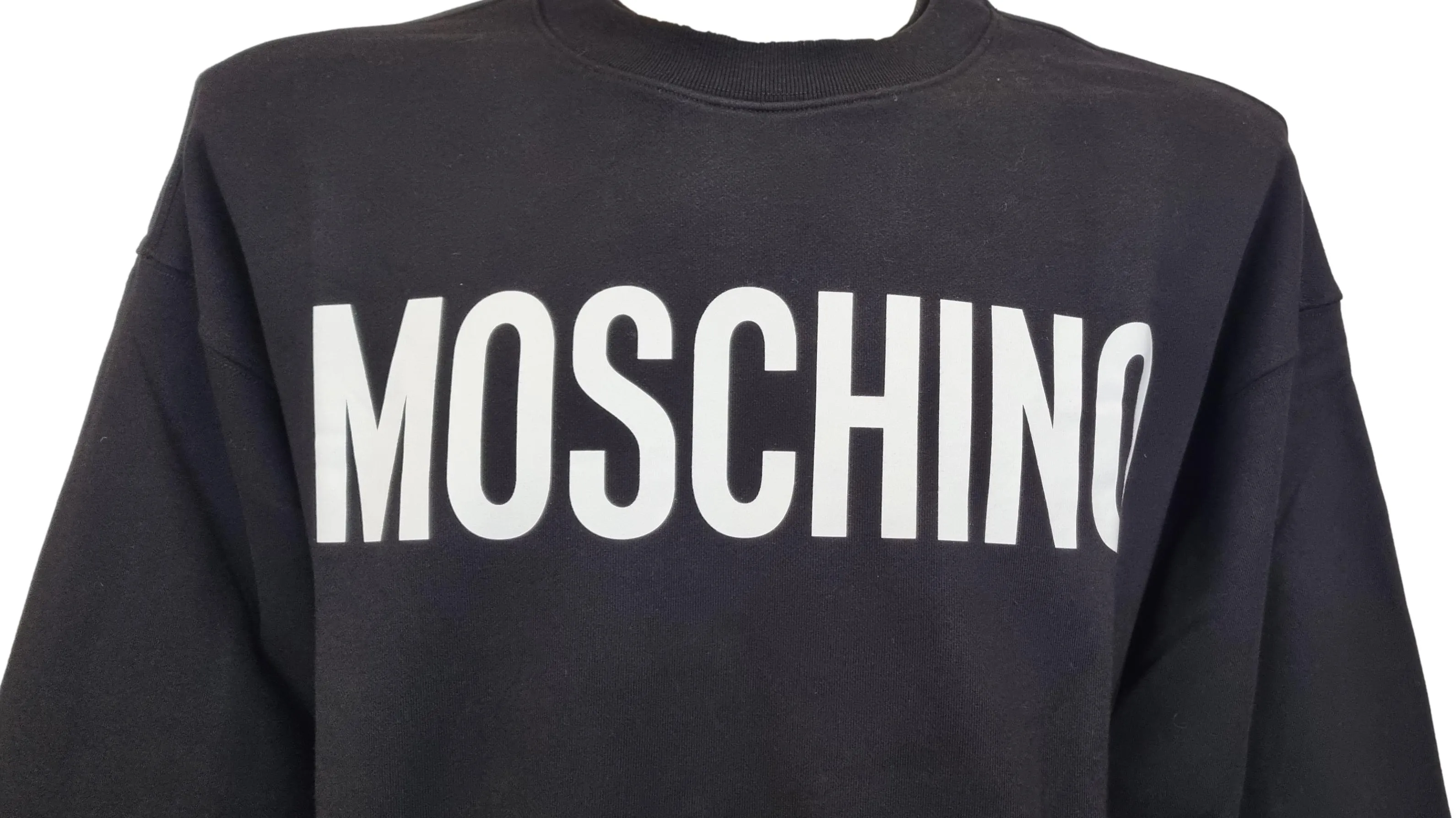Sudadera con cuello redondo de algodón orgánico MOSCHINO para hombre ZZA1701 neg