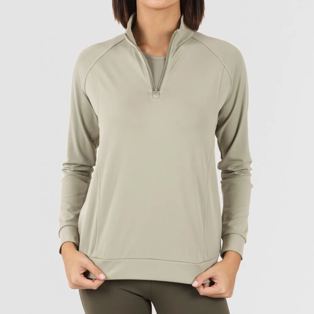 Sudadera deportiva mujer con cremallera y bolsillo verde hoja