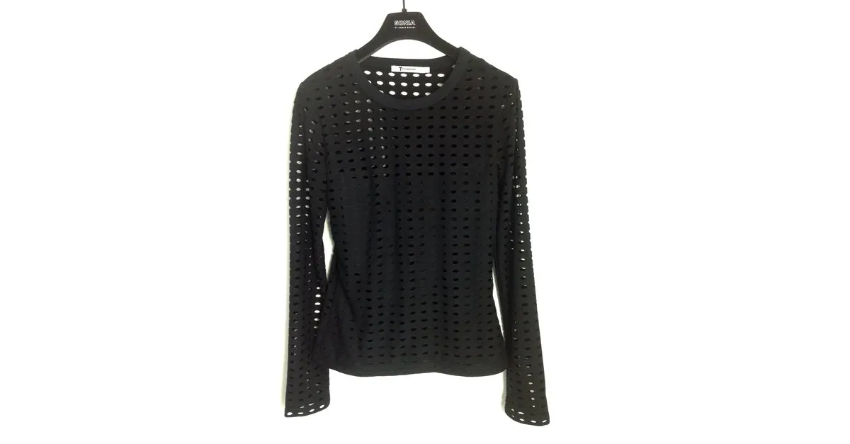 T By Alexander Wang Top negro cortado 