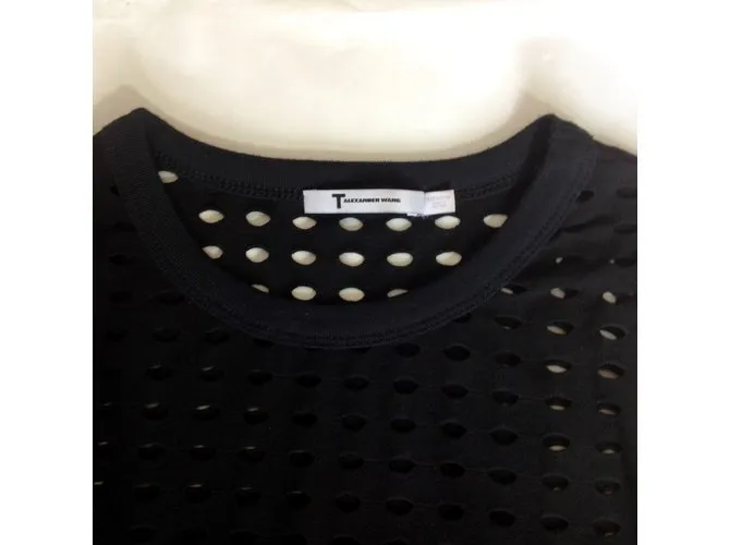 T By Alexander Wang Top negro cortado 