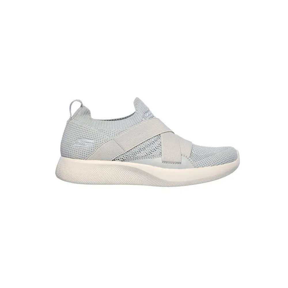 TENIS MUJER SKECHERS BOBS SPORT  GRISBLANCO