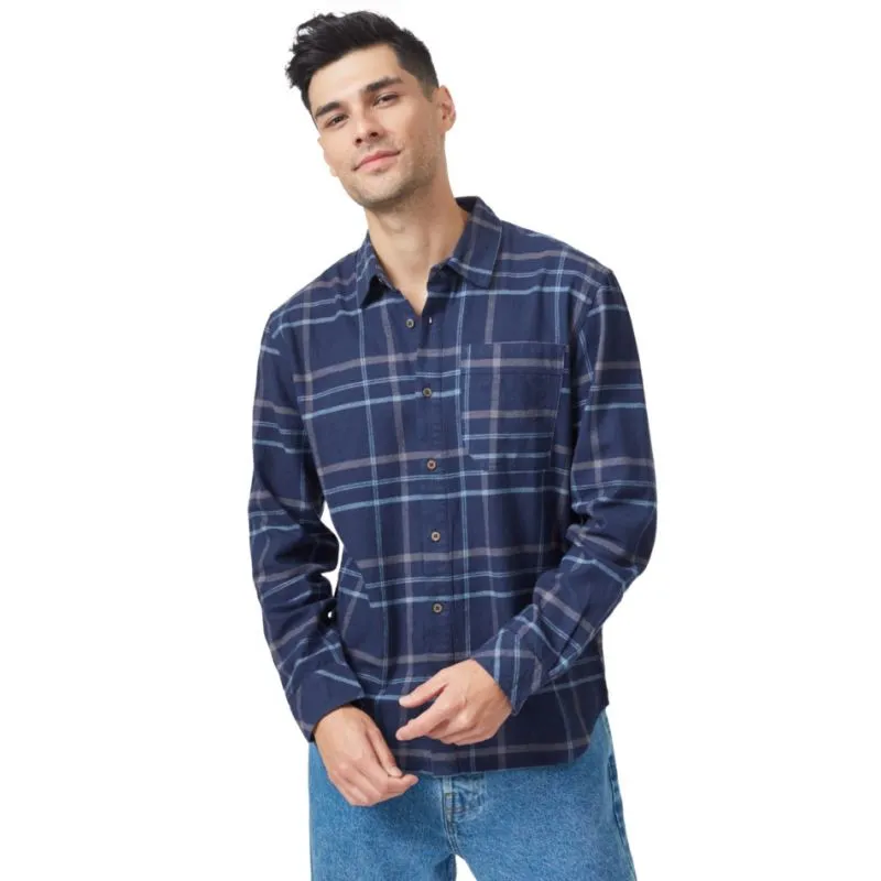Tentree Benson Flannel Shirt ( Meteorite Black Spruce Plaid) hombre