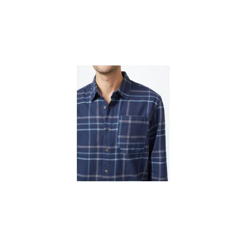 Tentree Benson Flannel Shirt ( Meteorite Black Spruce Plaid) hombre