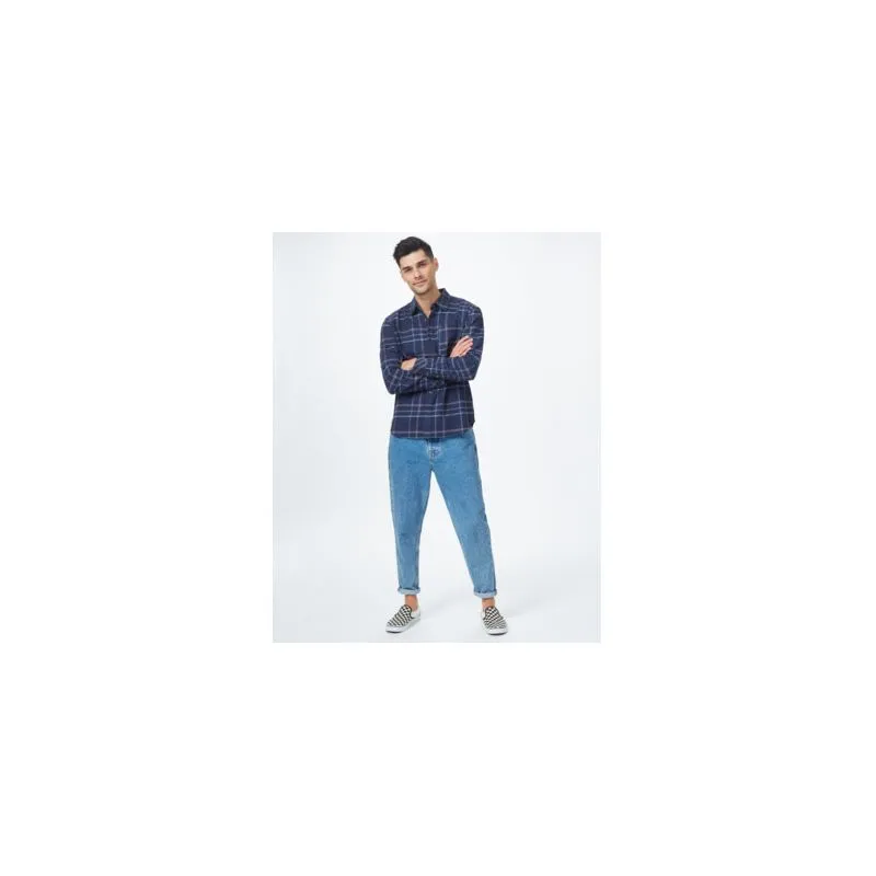 Tentree Benson Flannel Shirt ( Meteorite Black Spruce Plaid) hombre