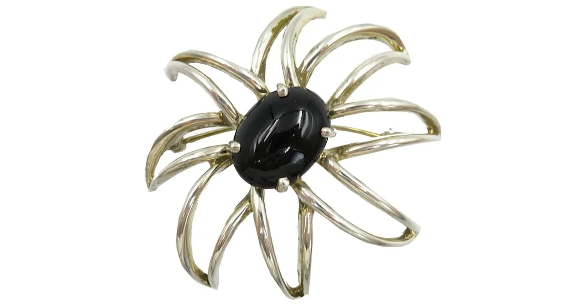 Tiffany & Co Broche de ónix plata 925 Tiffany Fireworks 