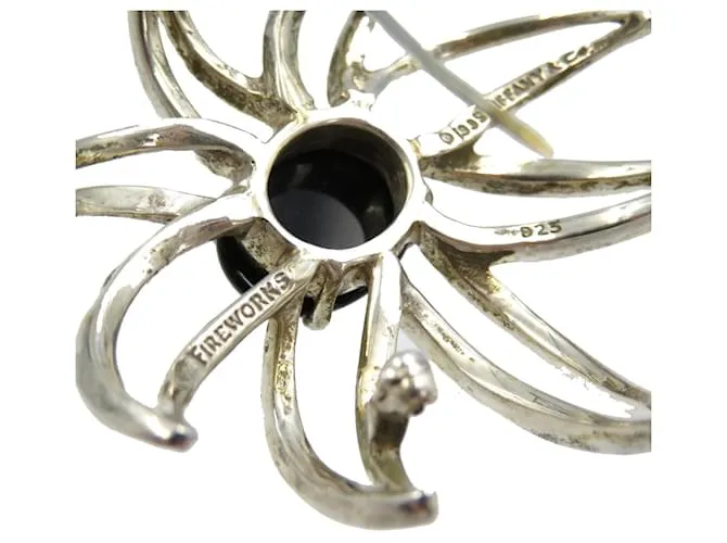 Tiffany & Co Broche de ónix plata 925 Tiffany Fireworks 